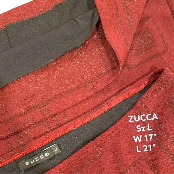 ZUCCA Red wine fully lined mini skirt EUCLN Sz L - Picture 3 of 3